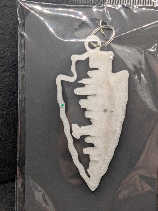 Hand Crafted Kansas City Chiefs Skyline Resin Art Keychain