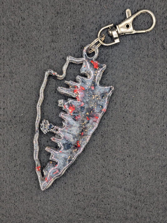 Hand Crafted Kansas City Chiefs Skyline Resin Art Keychain