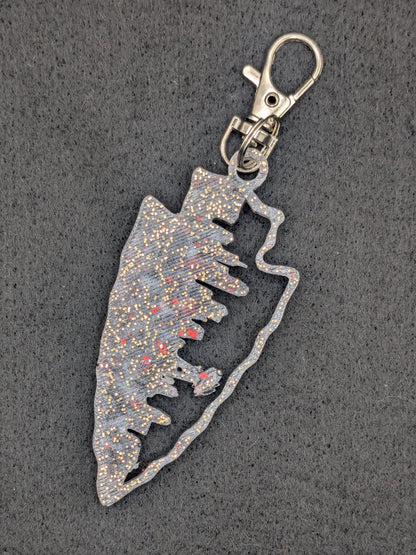 Hand Crafted Kansas City Chiefs Skyline Resin Art Keychain