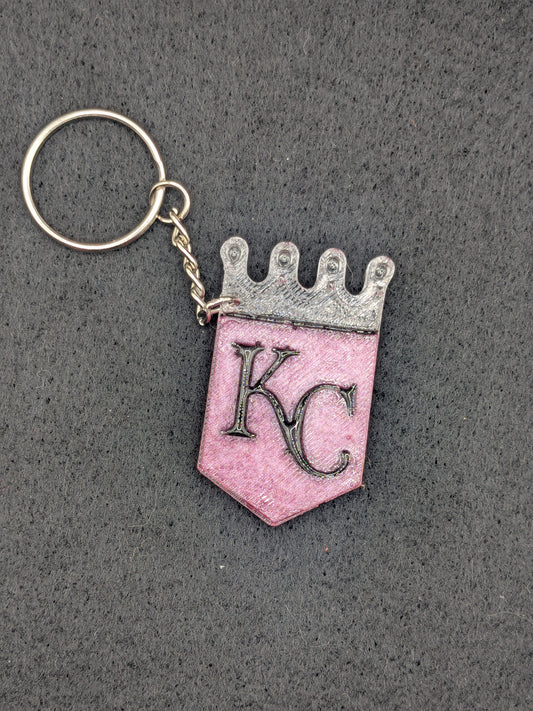 Handcrafted Kansas City Royals Crown Resin Art Keychain