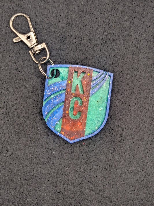 Handcrafted Kansas City Current Women's MLS Resin Art Keychain
