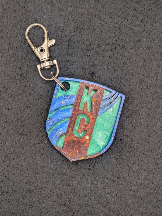 Handcrafted Kansas City Current Women's MLS Resin Art Keychain