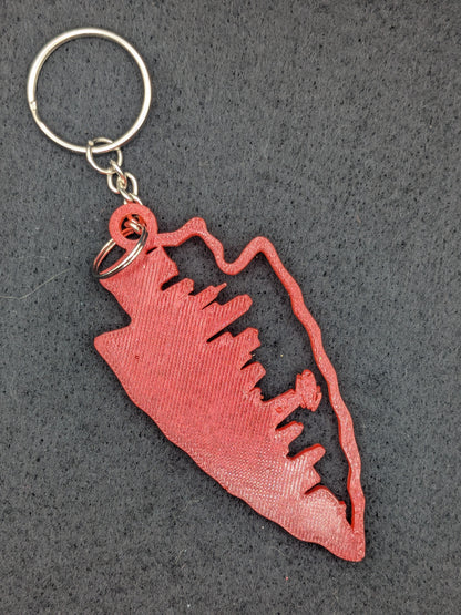 Hand Crafted Kansas City Chiefs Skyline Resin Art Keychain