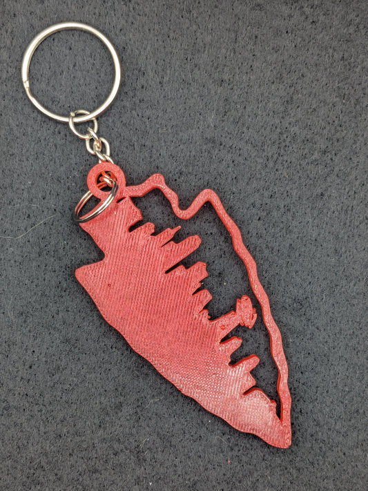 Hand Crafted Kansas City Chiefs Skyline Resin Art Keychain
