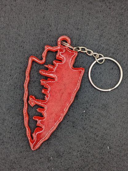 Hand Crafted Kansas City Chiefs Skyline Resin Art Keychain