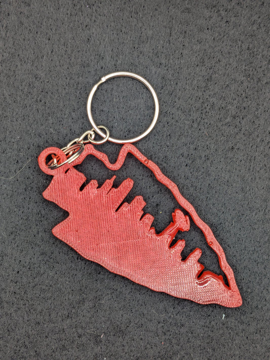 Hand Crafted Kansas City Chiefs Skyline Resin Art Keychain