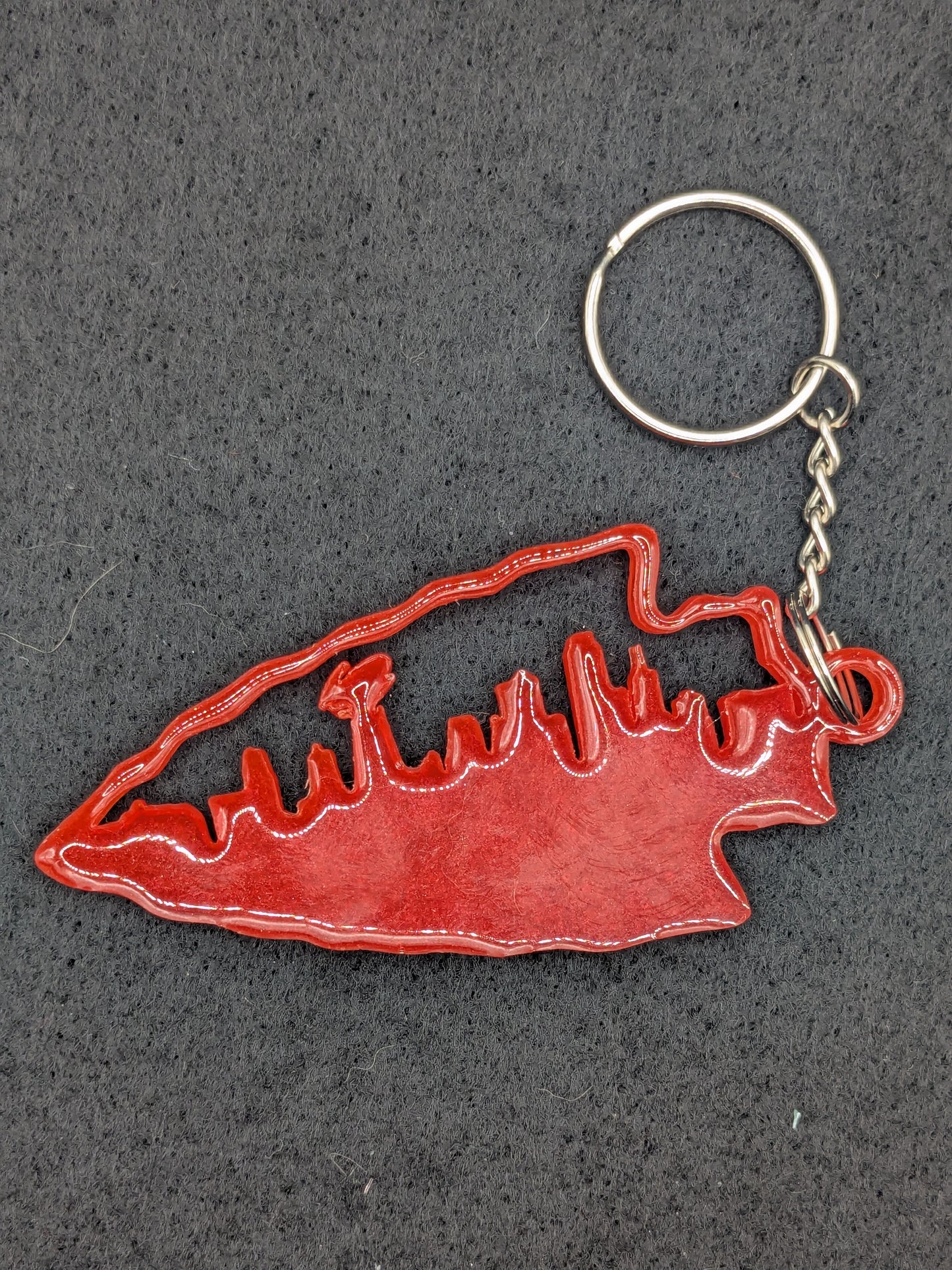 Hand Crafted Kansas City Chiefs Skyline Resin Art Keychain