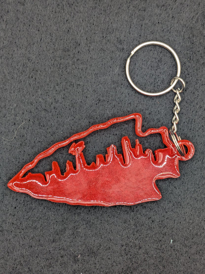 Hand Crafted Kansas City Chiefs Skyline Resin Art Keychain