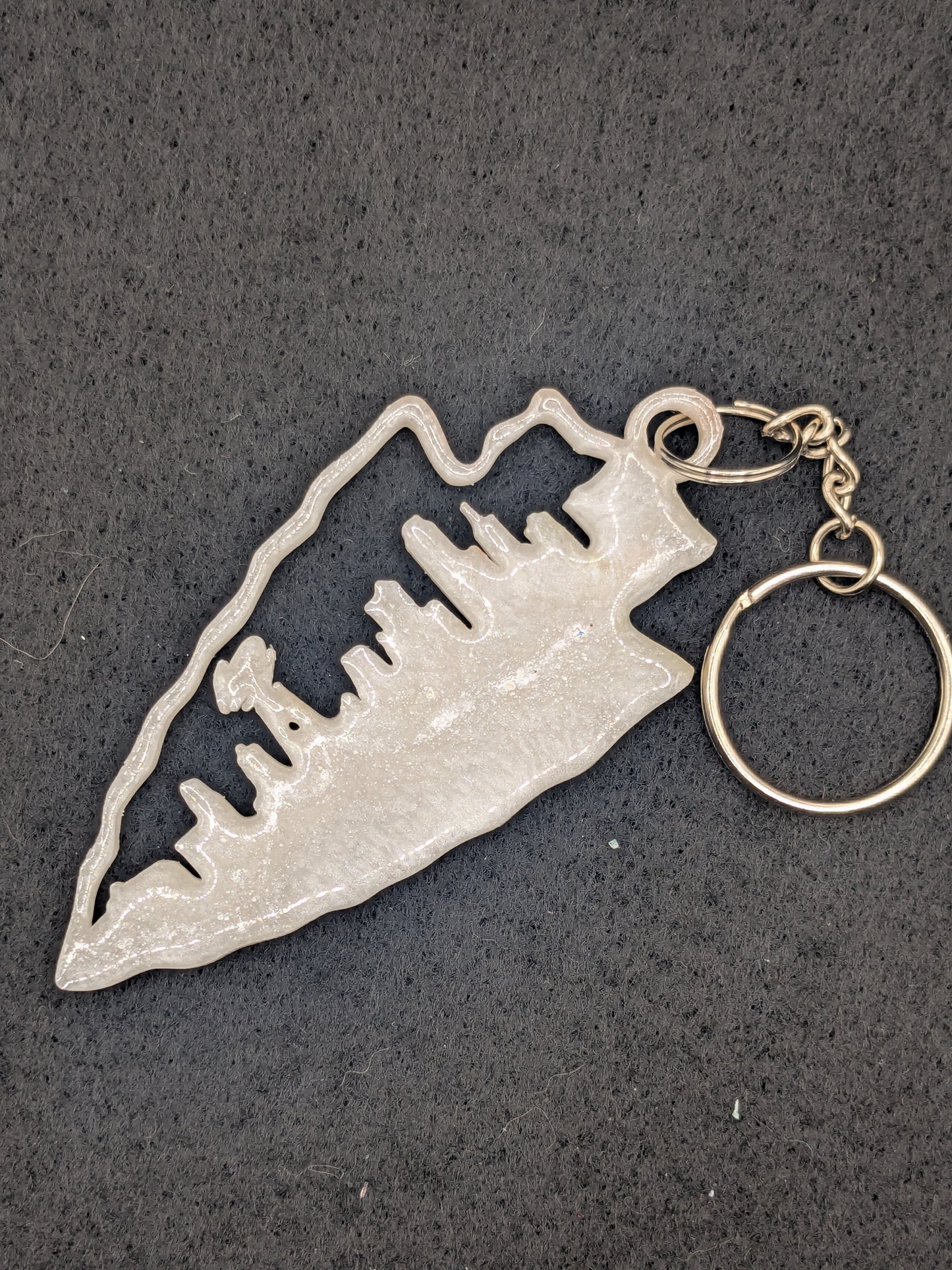 Hand Crafted Kansas City Chiefs Skyline Resin Art Keychain