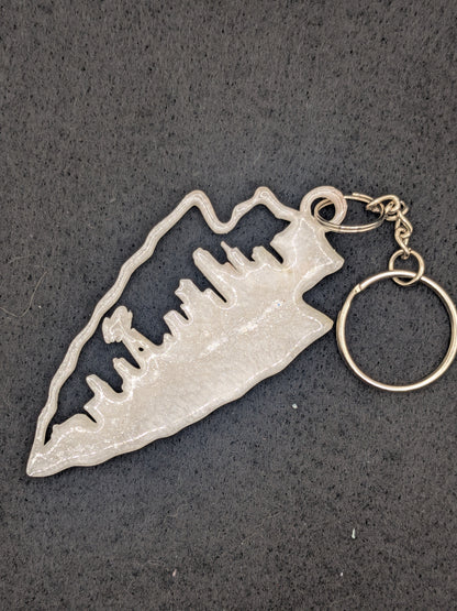 Hand Crafted Kansas City Chiefs Skyline Resin Art Keychain
