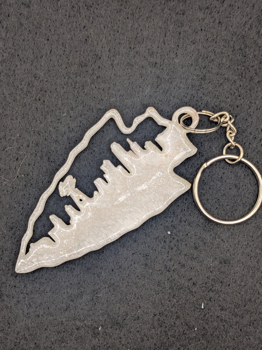 Hand Crafted Kansas City Chiefs Skyline Resin Art Keychain