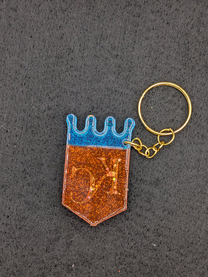 Handcrafted Kansas City Royals Crown Resin Art Keychain