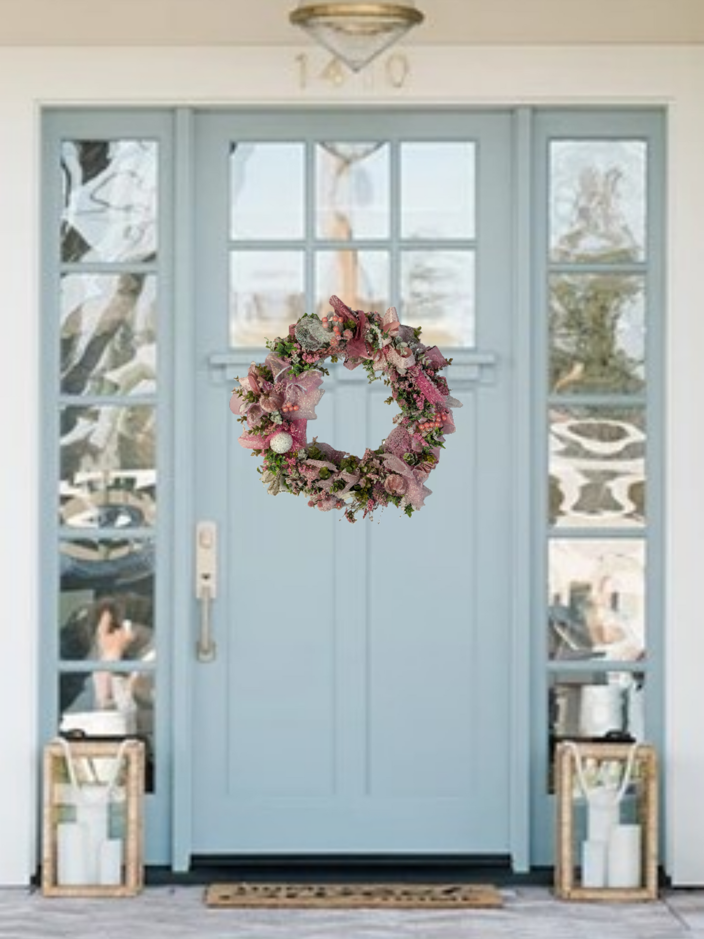 Elegant Pink Floral Handmade Wreath