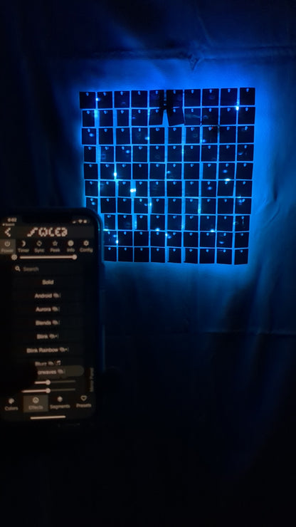12" x 12" Custom Disco Mirror Panel with Color Changing LEDs