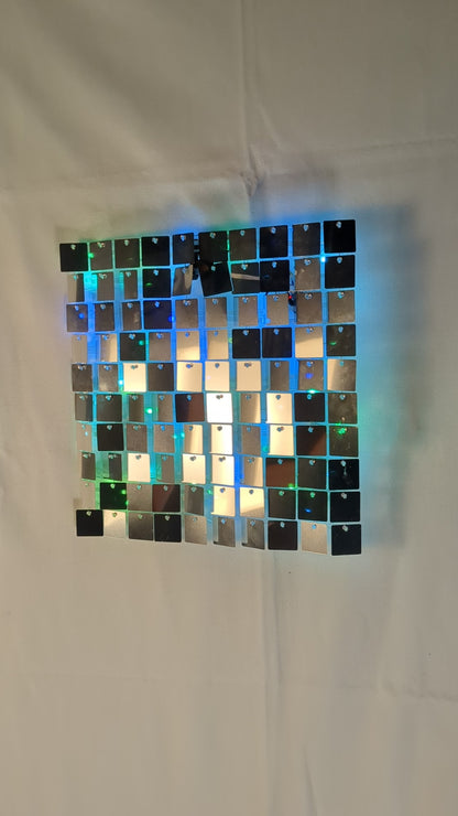 12" x 12" Custom Disco Mirror Panel with Color Changing LEDs