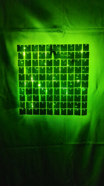 12" x 12" Custom Disco Mirror Panel with Color Changing LEDs