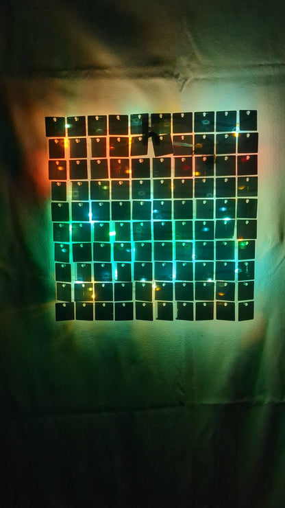 12" x 12" Custom Disco Mirror Panel with Color Changing LEDs