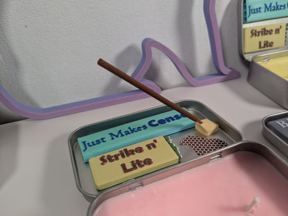 Just Makes Cense, Custom Scented Candle and Incense Burner Combo Tin