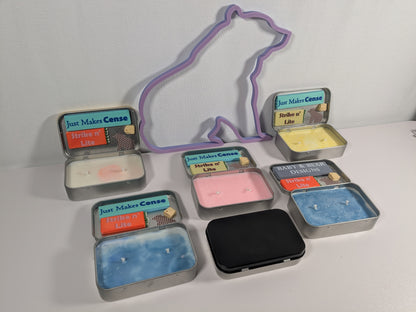 Just Makes Cense, Custom Scented Candle and Incense Burner Combo Tin