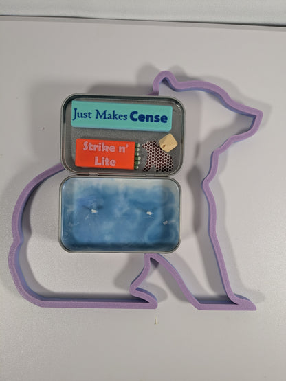 Just Makes Cense, Custom Scented Candle and Incense Burner Combo Tin