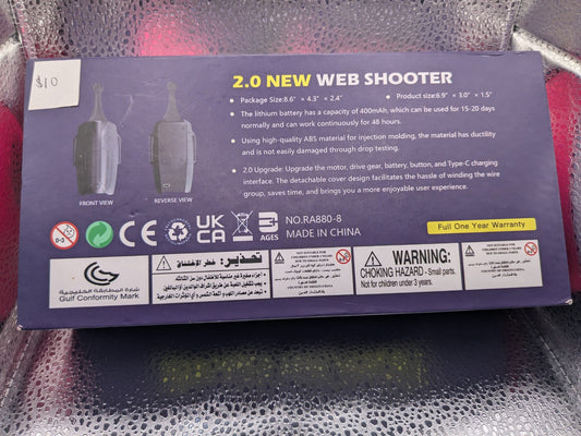 2.0 Web Shooter Toy - Cosplay Wrist Launcher, USB Rechargeable, New Upgrade